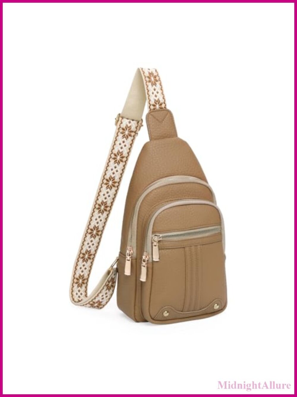 PU Leather Sling Bag Crossbody Fanny Pack Travel Anti-Theft